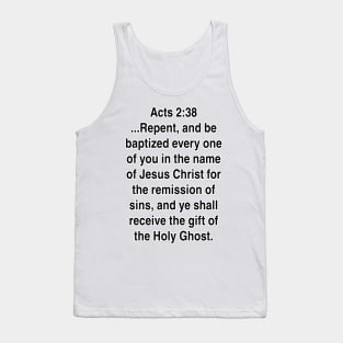 Acts 2:38  King James Version (KJV) Bible Verse Typography Gift Tank Top